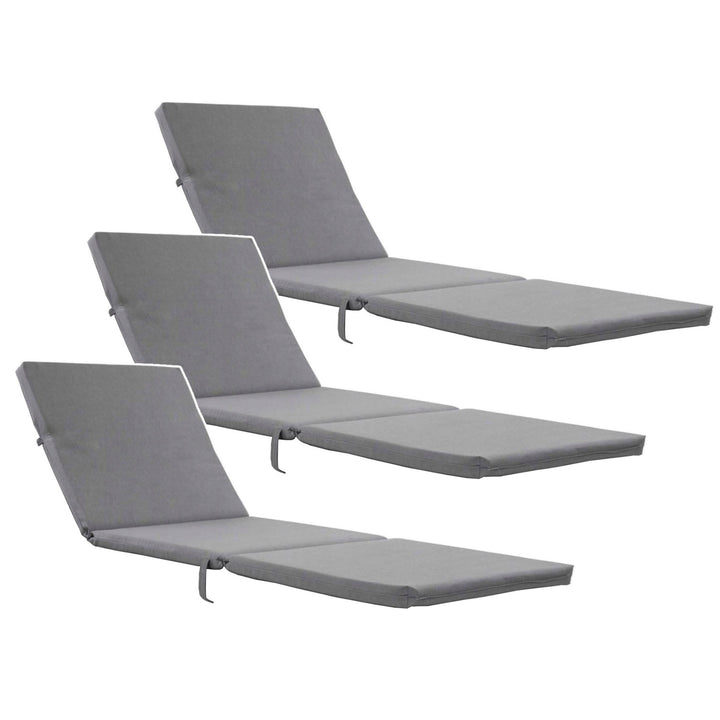 Pude til Daytona-liggestol, farve: grå, stof: S-550 Melange, størrelse: 192 x 64 cm, fastgøres med gummibånd, vandtæt, Melange S-23, 3 stk.