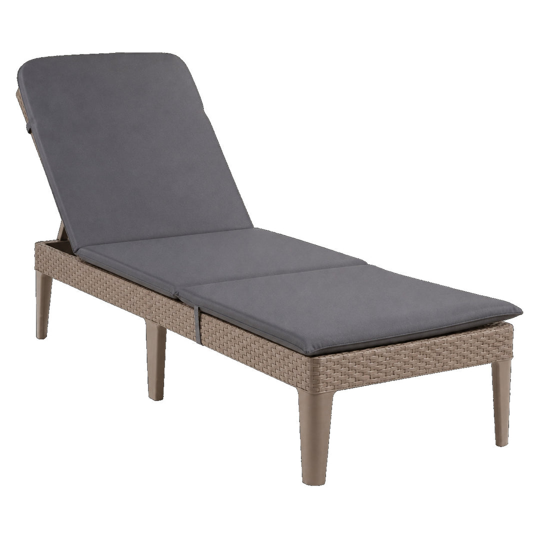 Justerbar havestol Jaipur Sun Lounger i farven cappuccino + hynde til Jaipur-havestolen, farve mørkegrå, stof S-500, størrelse 190x60 cm