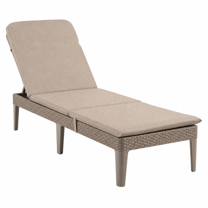 Justerbar havestol Jaipur Sun Lounger i farven cappuccino + hynde til Jaipur-havestolen, farve beige, stof S-550 Melange, størrelse 190x60 cm