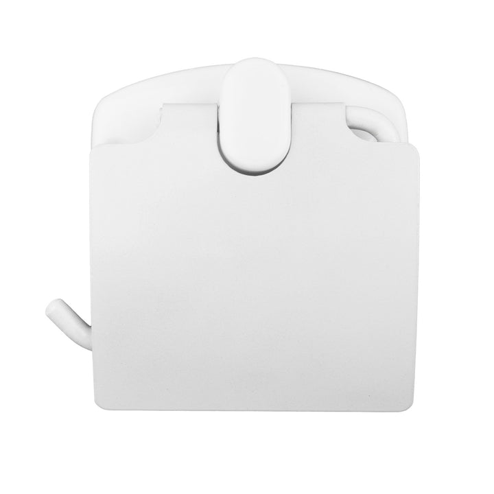 Toiletpapirholder med klap/afskærmning, hvid, ABJ