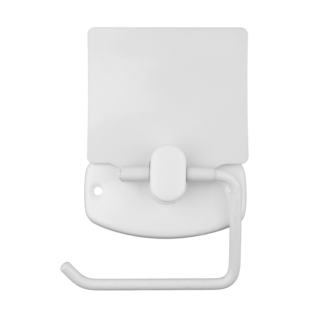 Toiletpapirholder med klap/afskærmning, hvid, ABJ