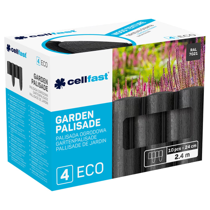 Cellfast havehegn, træstruktur, frostbestandig, længde 7,2 m, farve antracit, 34-032
