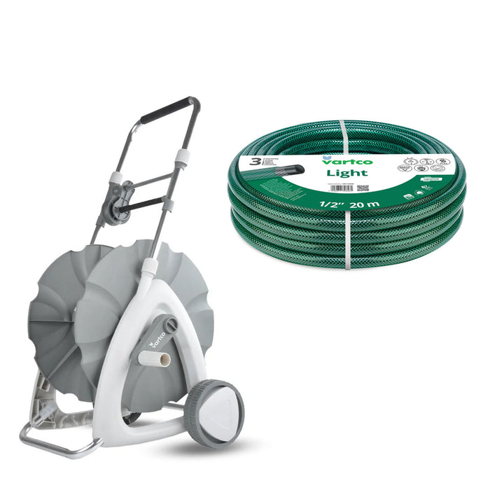 Haveslangevogn + Vartco Light 1/2" 20 m haveslange fra Agaplast