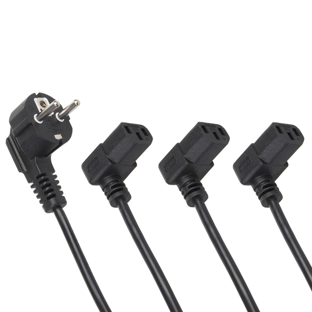 Maclean strømkabel, vinklet, 3-polet, EU-stik, 1,5 m, MCTV-851, 3 stk.