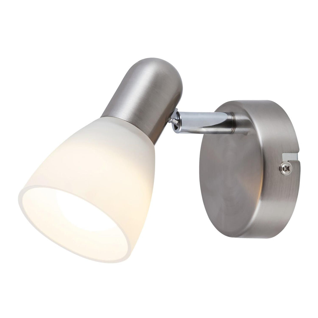 Soma spotlampe E14, maks. 40 W, satinkrom, opal 6301, 2 stk.