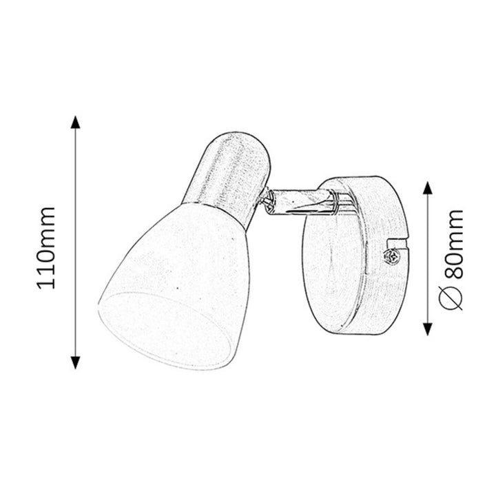 Soma spotlampe E14, maks. 40 W, satinkrom, opal 6301, 2 stk.