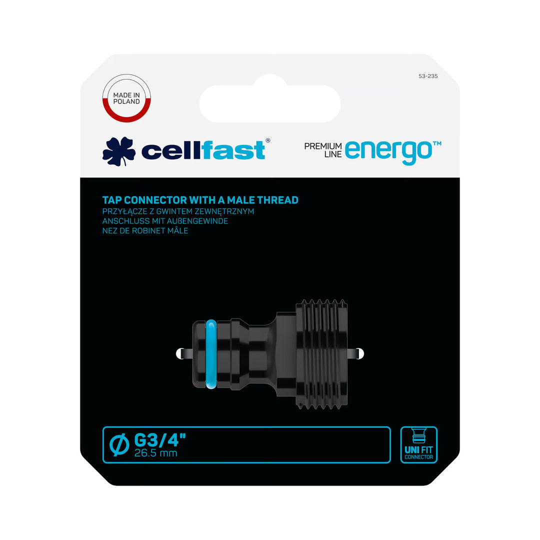 Cellfast ENERGO G3/4''-tilslutning med udvendigt gevind