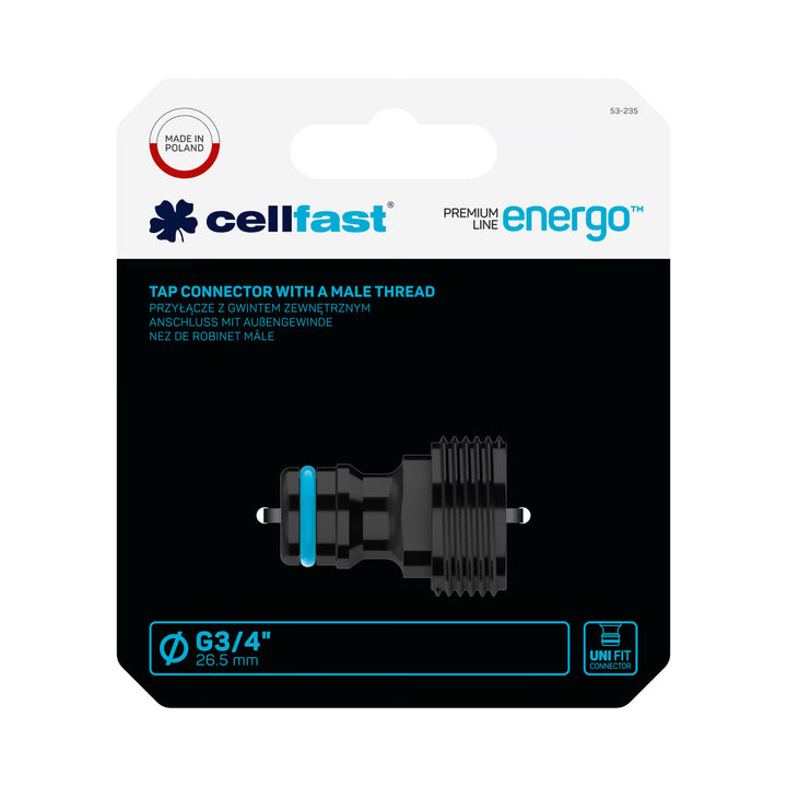 Cellfast ENERGO G3/4''-tilslutning med udvendigt gevind