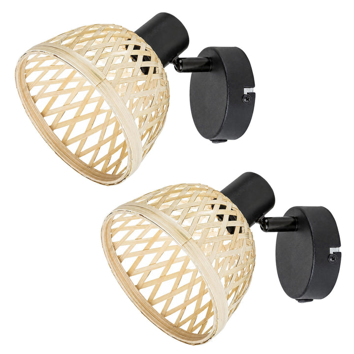 Rabalux Rattan væglampe, E14-skruefatning, maks. 15 W, 3133