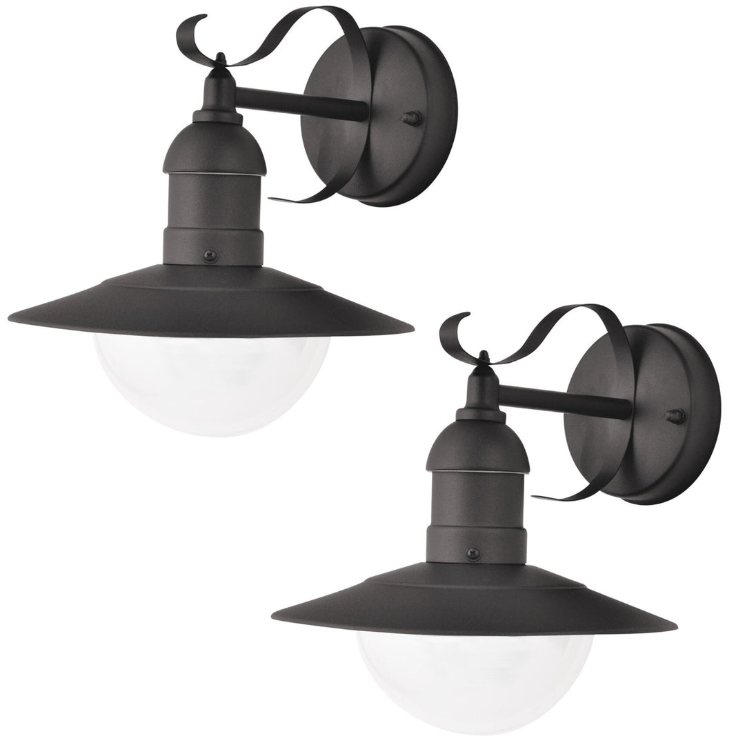 Oslo Rabalux havelygte til facaden, sort, E27, maks. 60 W, IP43, 230 V, 2 stk.