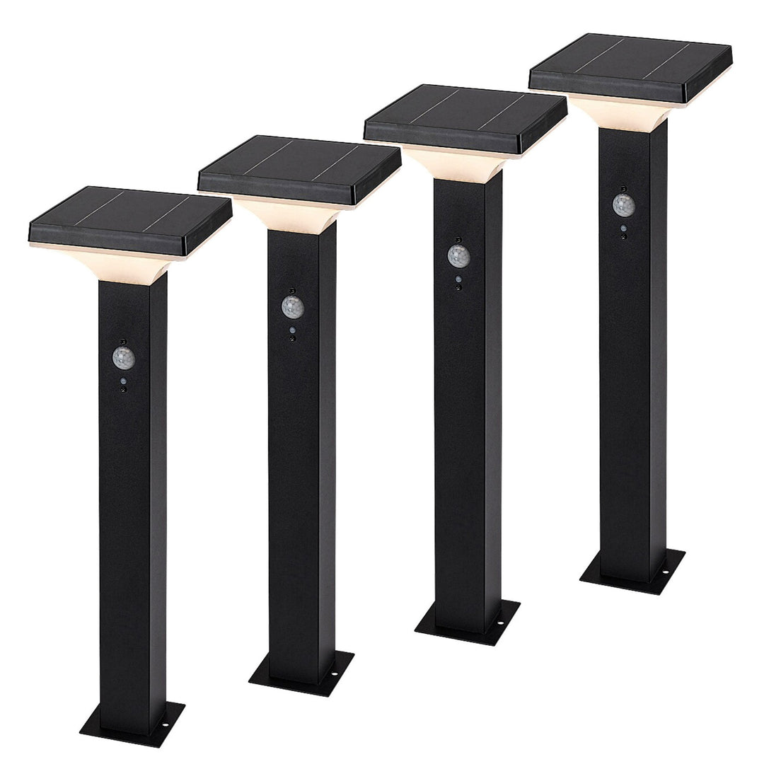 Rabalux-lampe, udendørs, solcelledrevet, gulvlampe, LED 4 W, IP44, sort, Geleen, 4 stk.