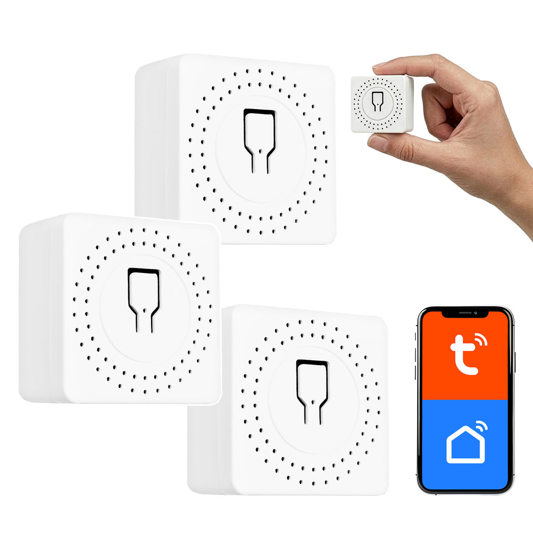 GreenBlue indbygget WiFi-relæ, Android/iOS/Alexa/Google Home, 100–240 V AC, 50/60 Hz, maks. 16 A, til LED 150 W, GB739, 3 stk.