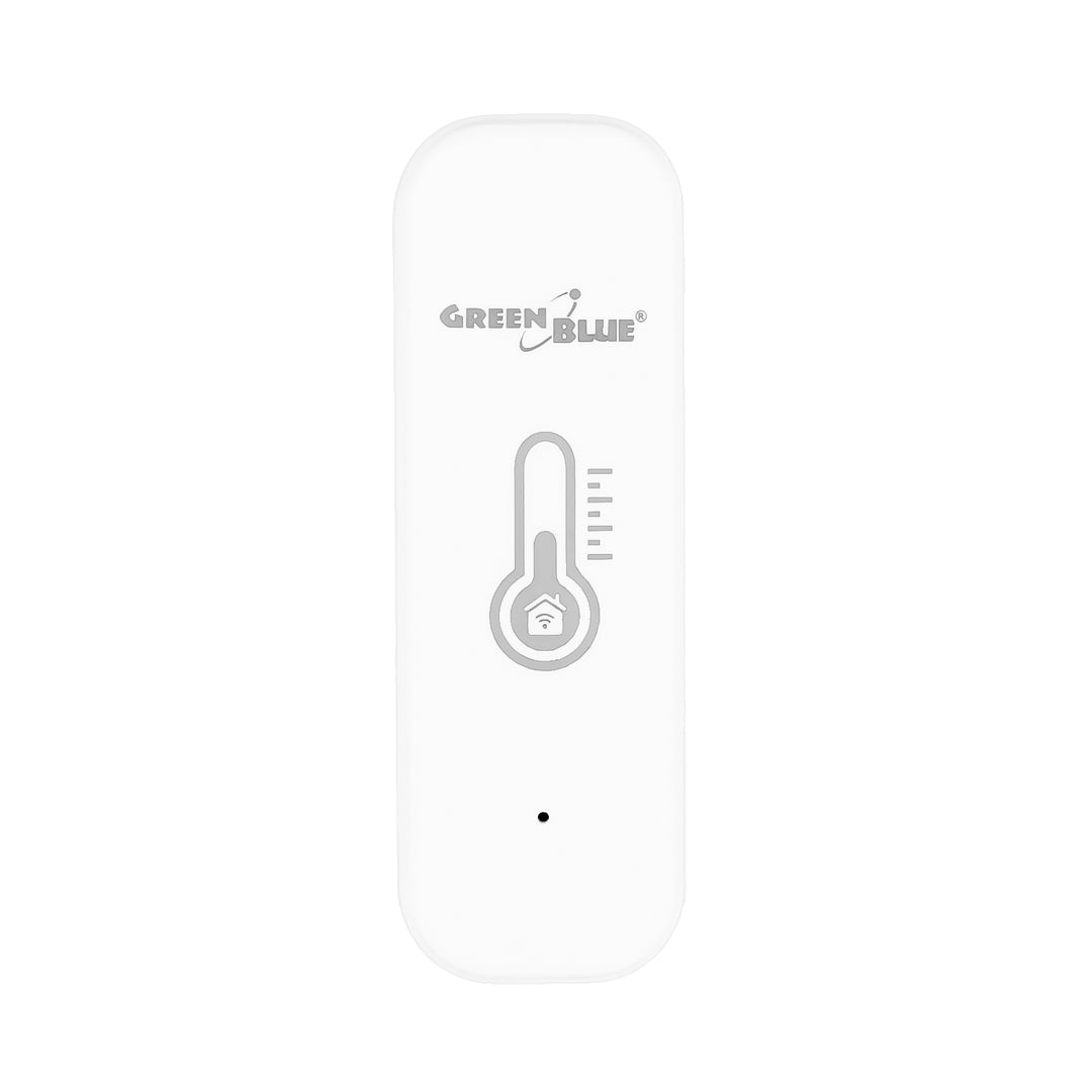GreenBlue WiFi-temperatur- og fugtighedssensor, Android/iOS/Alexa/Google Home, 3,0 V DC, LR03x2, GB737 + 2 stk. R-03 LR03 AAA-alkalibatterier fra Varta Industrial 4003