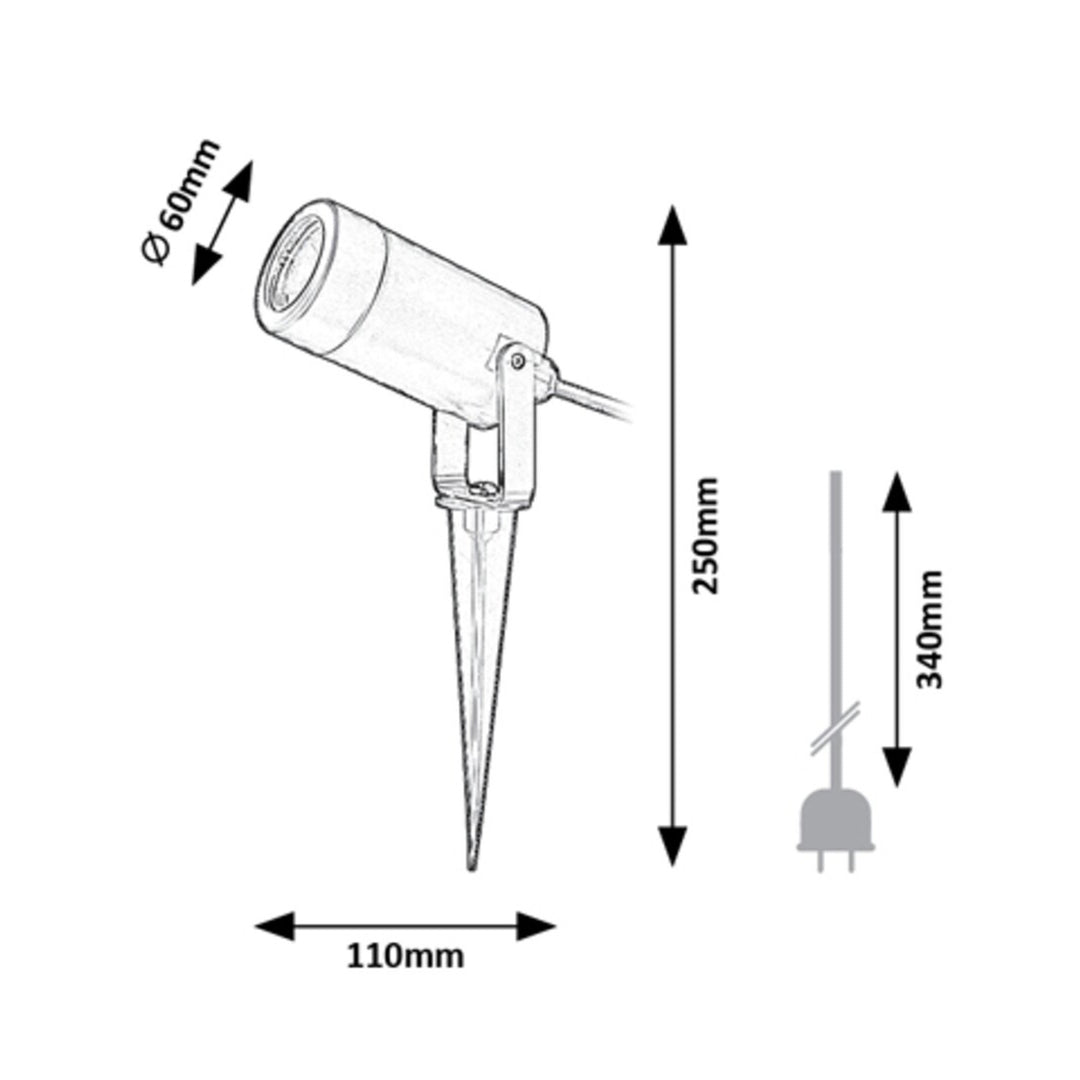 Rabalux Krobia jordlampe, IP65, sort, GU10-skruefatning, maks. 4 W, 7814