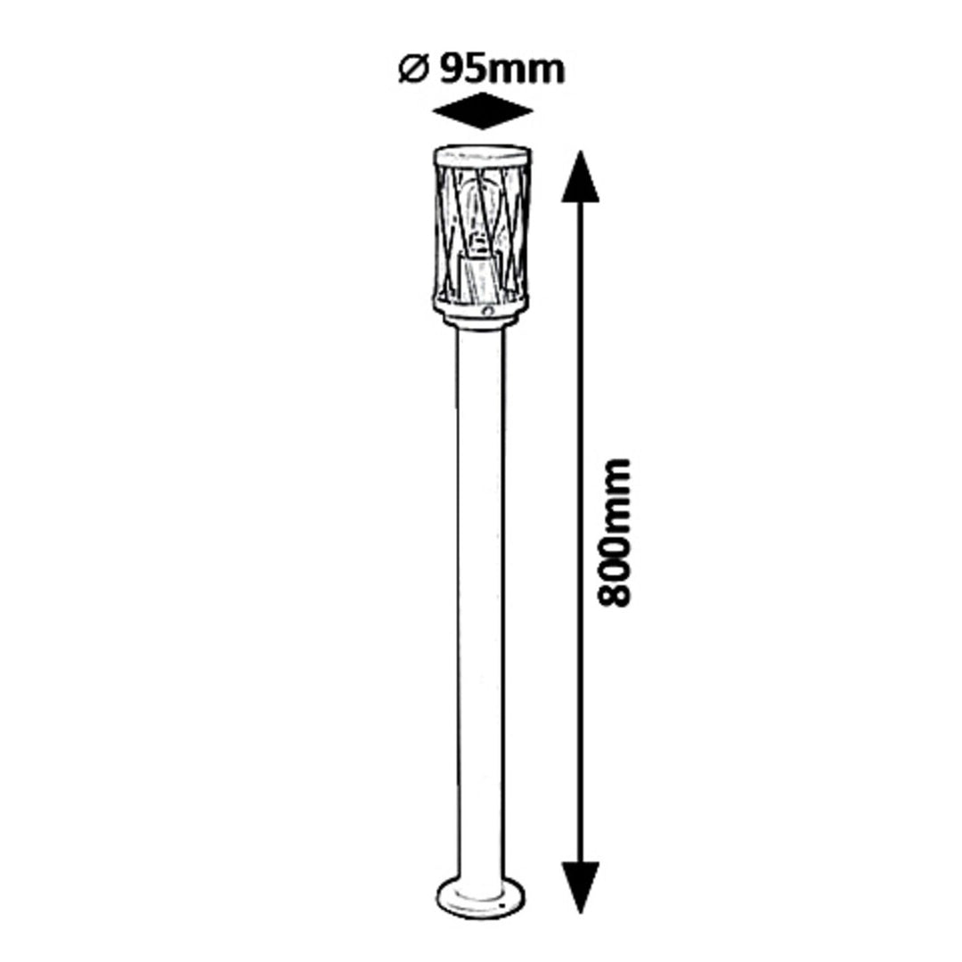 Rabalux Budapest havepælelampe, IP44, farve: brun, E27-skruefatning, maks. 40 W, 8890