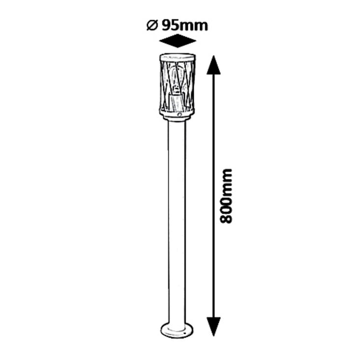 Rabalux Budapest havepælelampe, IP44, farve: brun, E27-skruefatning, maks. 40 W, 8890