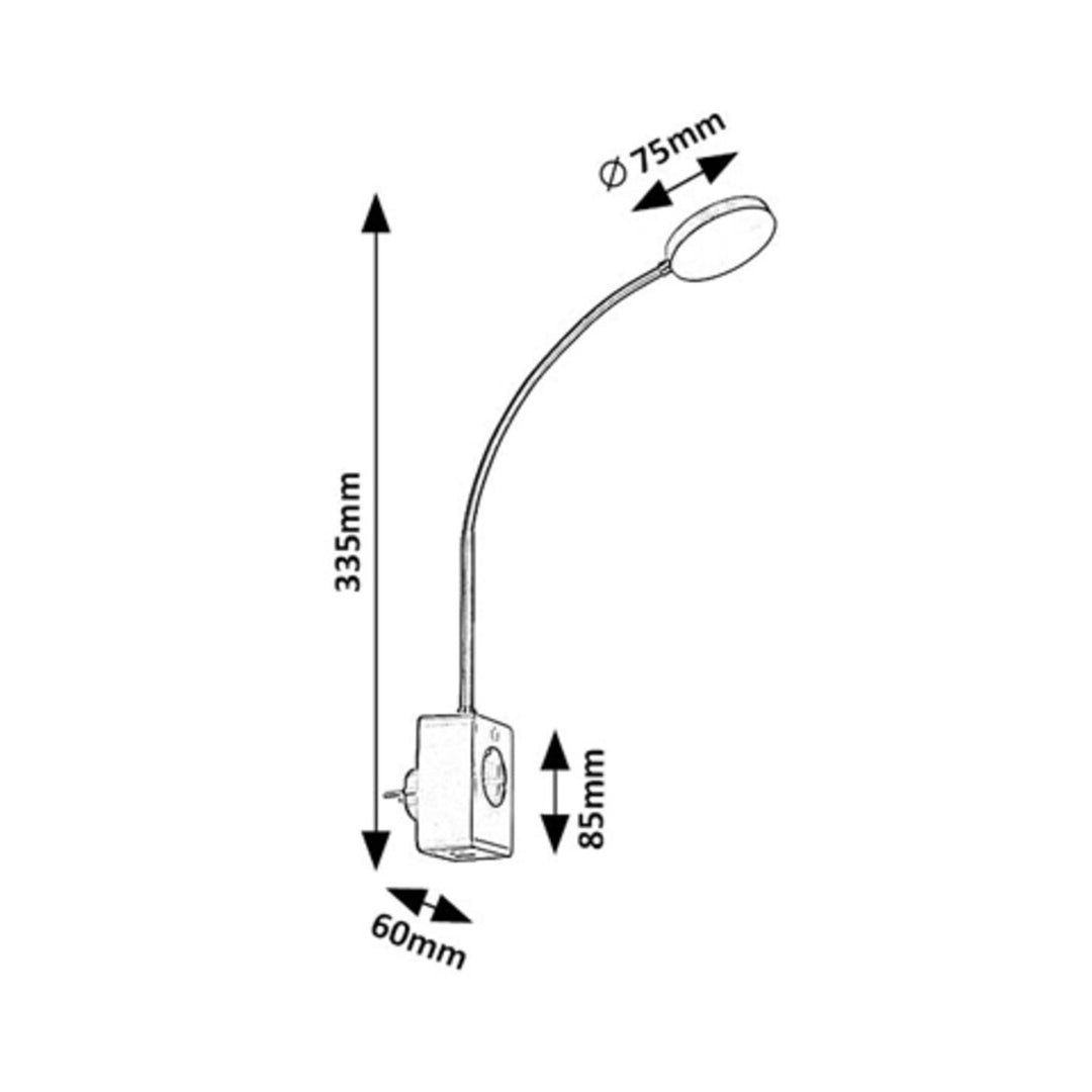 Rabalux Tivro væglampe, LED 4 W, sort, IP20, 3 farvetemperaturer: 3000, 4000, 6000, 71284