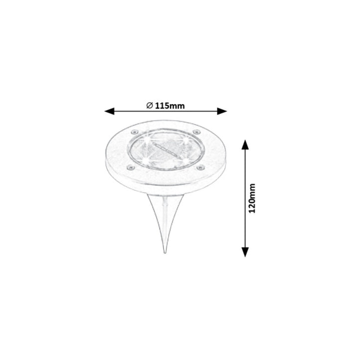 Rabalux Dannet solcellelampe til haven, IP44, farve: satin-krom, 7975