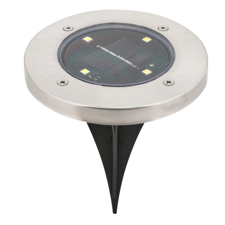 Rabalux Dannet solcellelampe til haven, IP44, farve: satin-krom, 7975