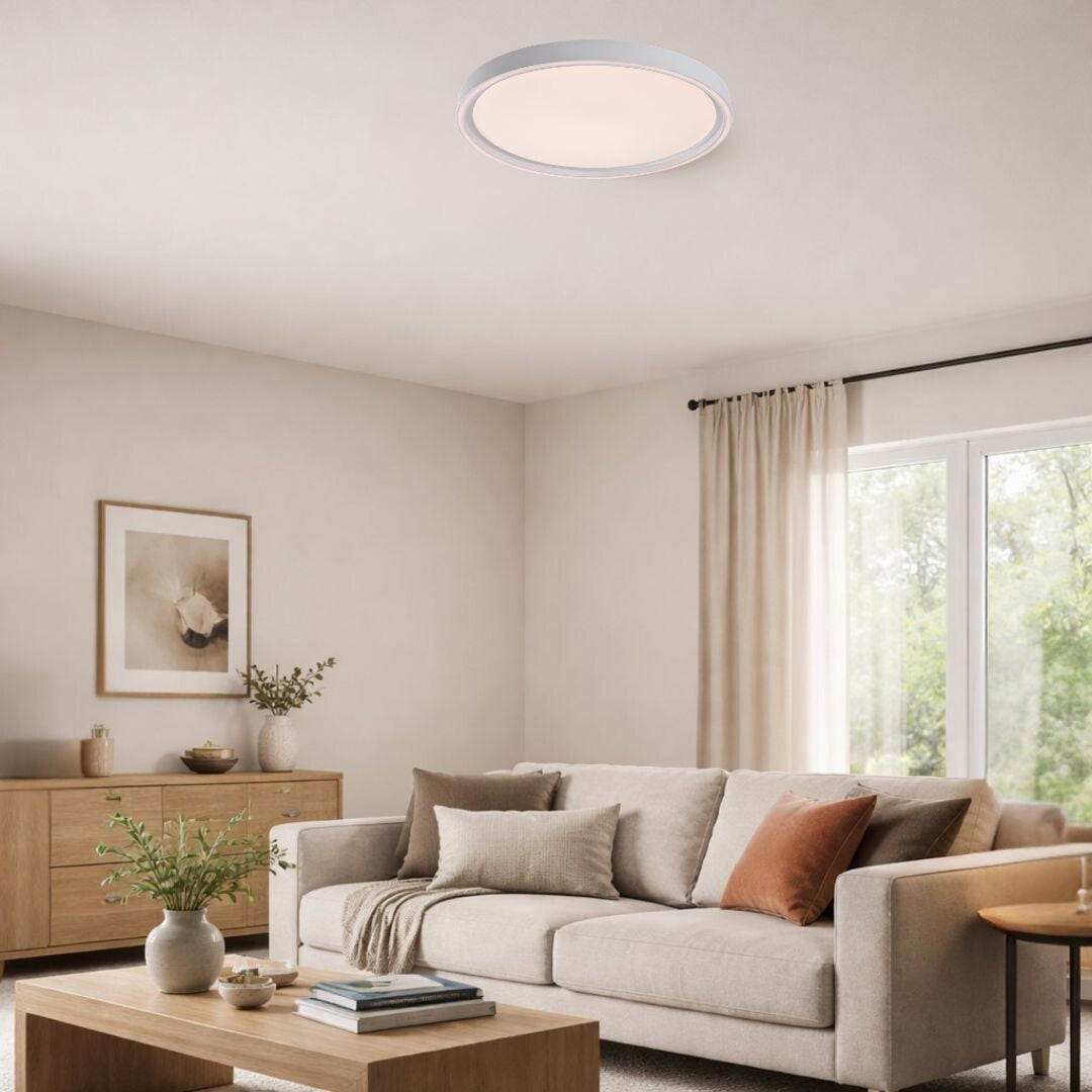 Rabalux Zerina loftslampe, 31 W, IP40, hvid, 3000–6500 K, hukommelsesfunktion, med fjernbetjening, timerfunktion, natlampeeffekt, 75086