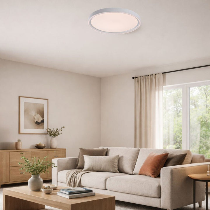 Rabalux Zerina loftslampe, 31 W, IP40, hvid, 3000–6500 K, hukommelsesfunktion, med fjernbetjening, timerfunktion, natlampeeffekt, 75086