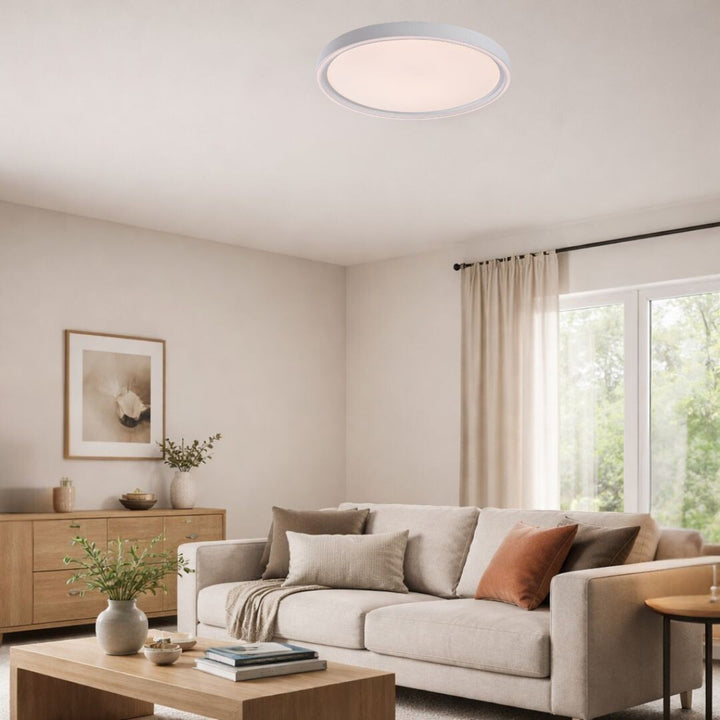 Rabalux Zerina loftslampe, 54 W, IP40, hvid, 3000–6500 K, hukommelsesfunktion, med fjernbetjening, timerfunktion, natlampeeffekt, 75087