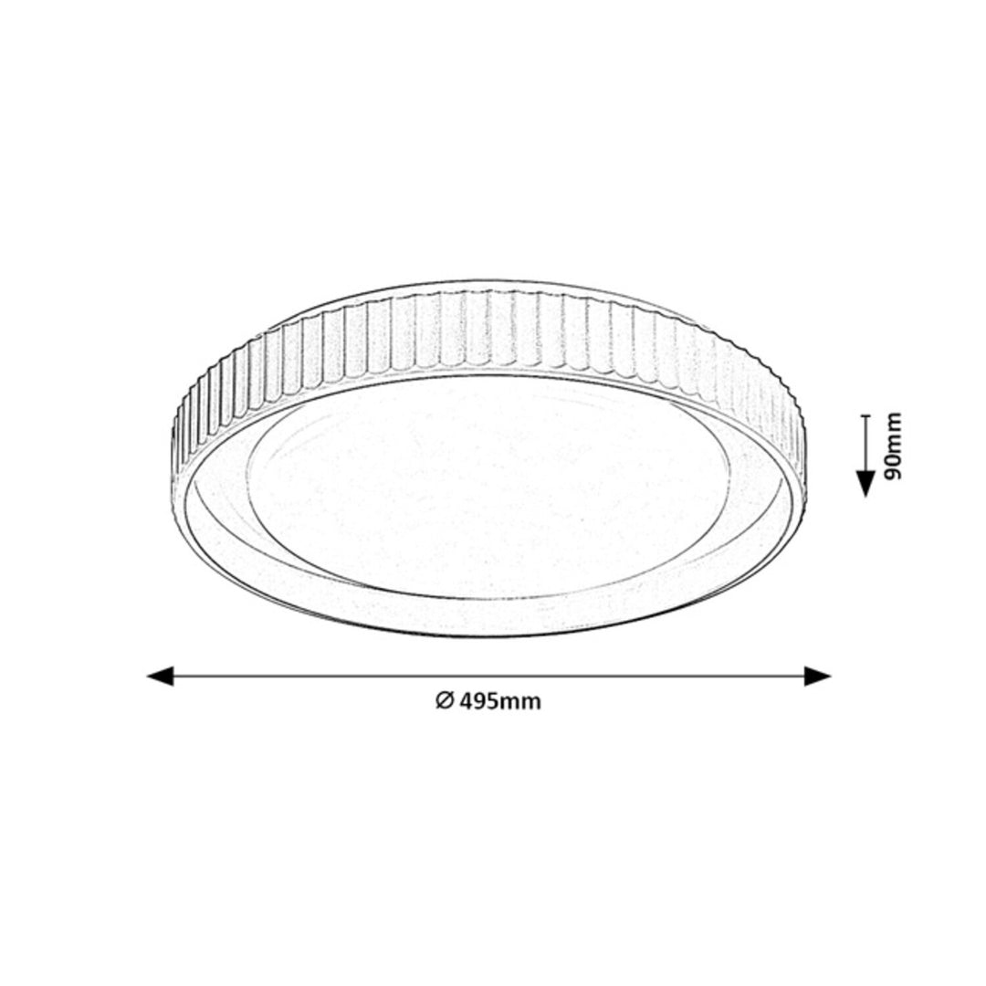 Pastello LED-lampe 48 W IP20, grå-beige, 3000–6500 K, hukommelsesfunktion med fjernbetjening, timerfunktion, natlampeeffekt, 71345