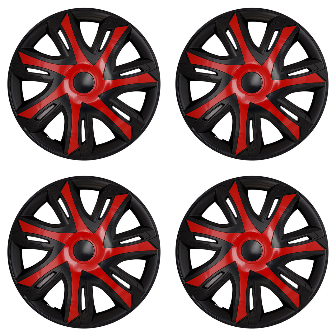 Universelle bilhjulkapsler 14'' NRM N-Power rød/sort, 4 stk.