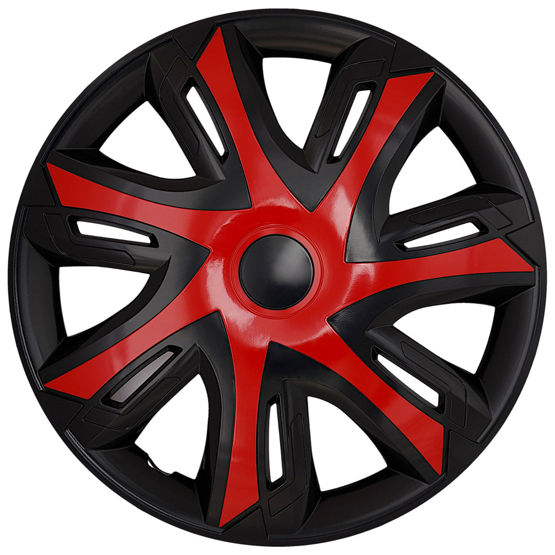 Universelle bilhjulkapsler 14'' NRM N-Power rød/sort, 4 stk.