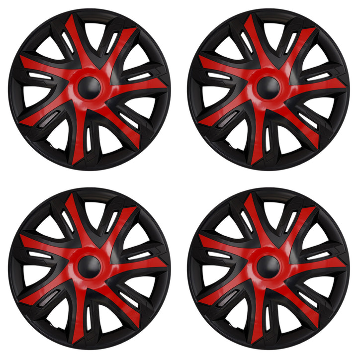 Universelle bilhjulkapsler 15'' NRM N-Power rød/sort, 4 stk.