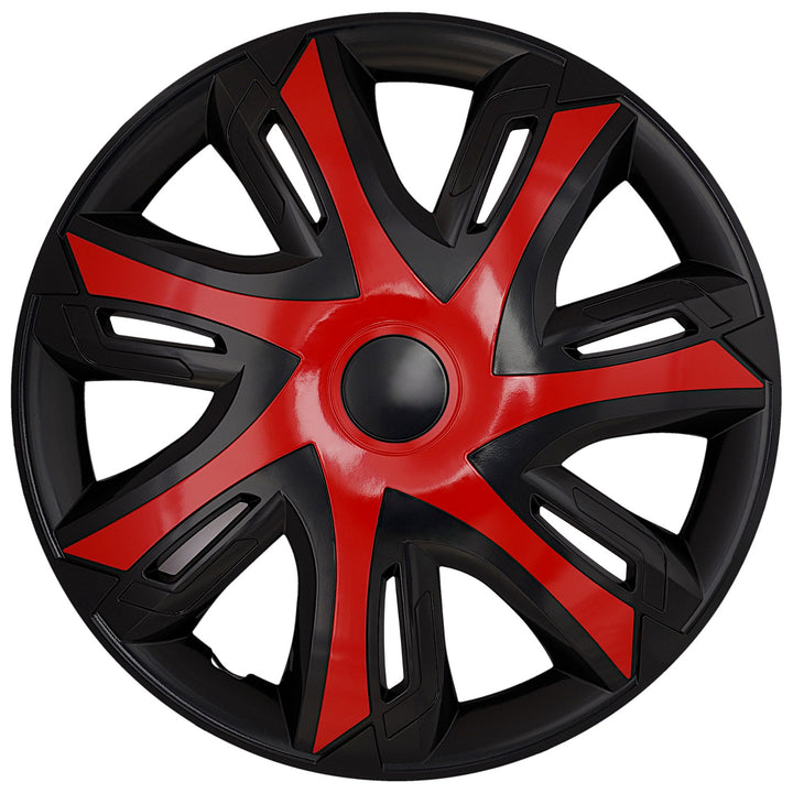 Universelle bilhjulkapsler 16'' NRM N-Power rød/sort, 4 stk.