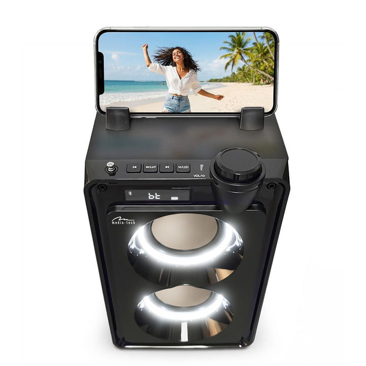 OVERBOX MT3186 bærbar Bluetooth-højttaler, FM-radio, understøtter SD-kort og USB, RMS-effekt 30 W, Mediatech