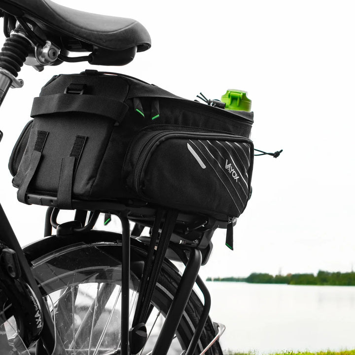 Taske, cykeltaske til bagagebæreren, bagtil, rumindhold 12 l, vandtæt, Vayox