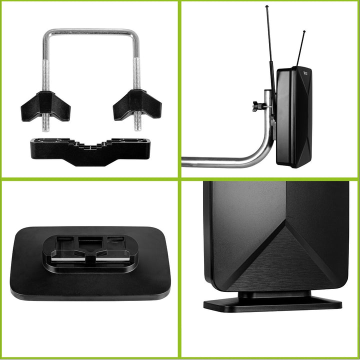 Aktiv antenne, stueantenne, indendørs, udendørs, DVB-T2, 4K-jordbaseret tv, Vayox