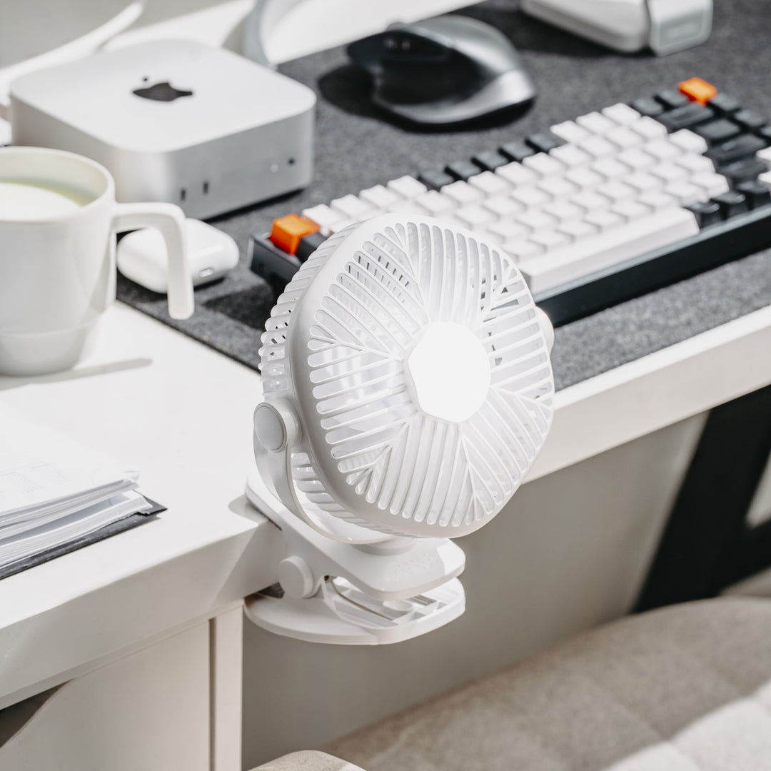 5"/12,7 cm batteridrevet ventilator med klips – USB/LED, AD 7335, Adler