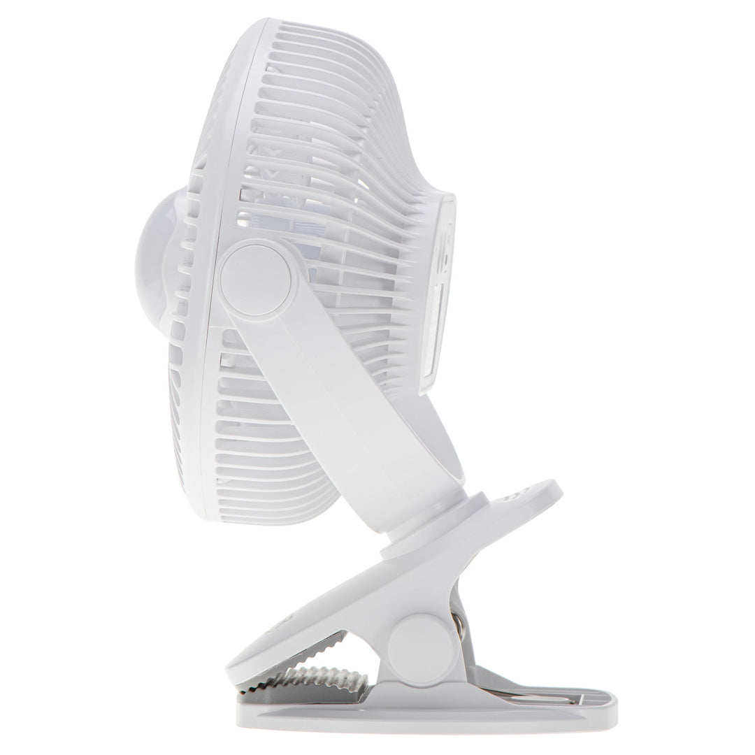 5"/12,7 cm batteridrevet ventilator med klips – USB/LED, AD 7335, Adler