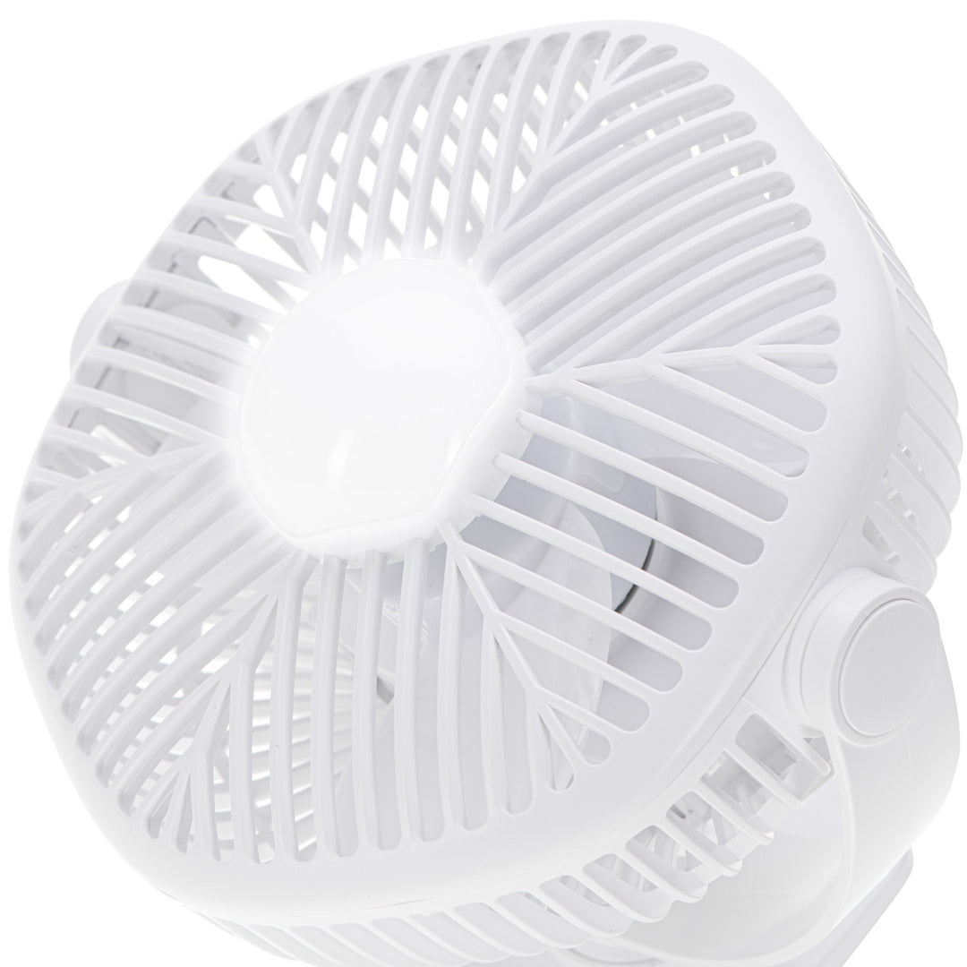 5"/12,7 cm batteridrevet ventilator med klips – USB/LED, AD 7335, Adler
