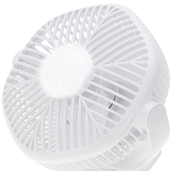 5"/12,7 cm batteridrevet ventilator med klips – USB/LED, AD 7335, Adler