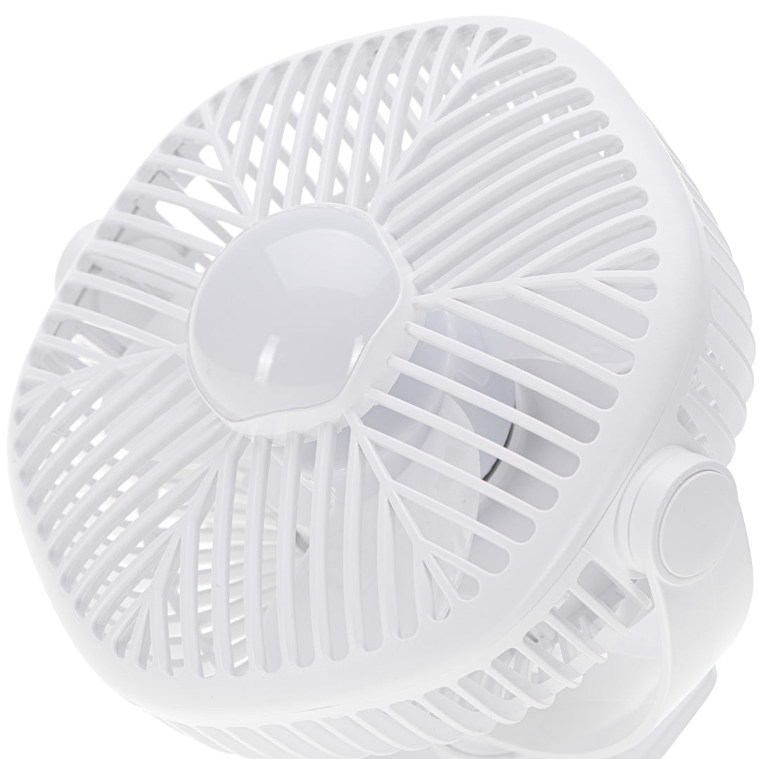 5"/12,7 cm batteridrevet ventilator med klips – USB/LED, AD 7335, Adler
