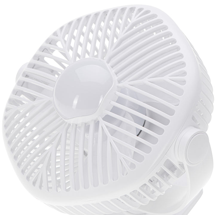 5"/12,7 cm batteridrevet ventilator med klips – USB/LED, AD 7335, Adler