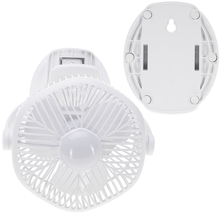 5"/12,7 cm batteridrevet ventilator med klips – USB/LED, AD 7335, Adler