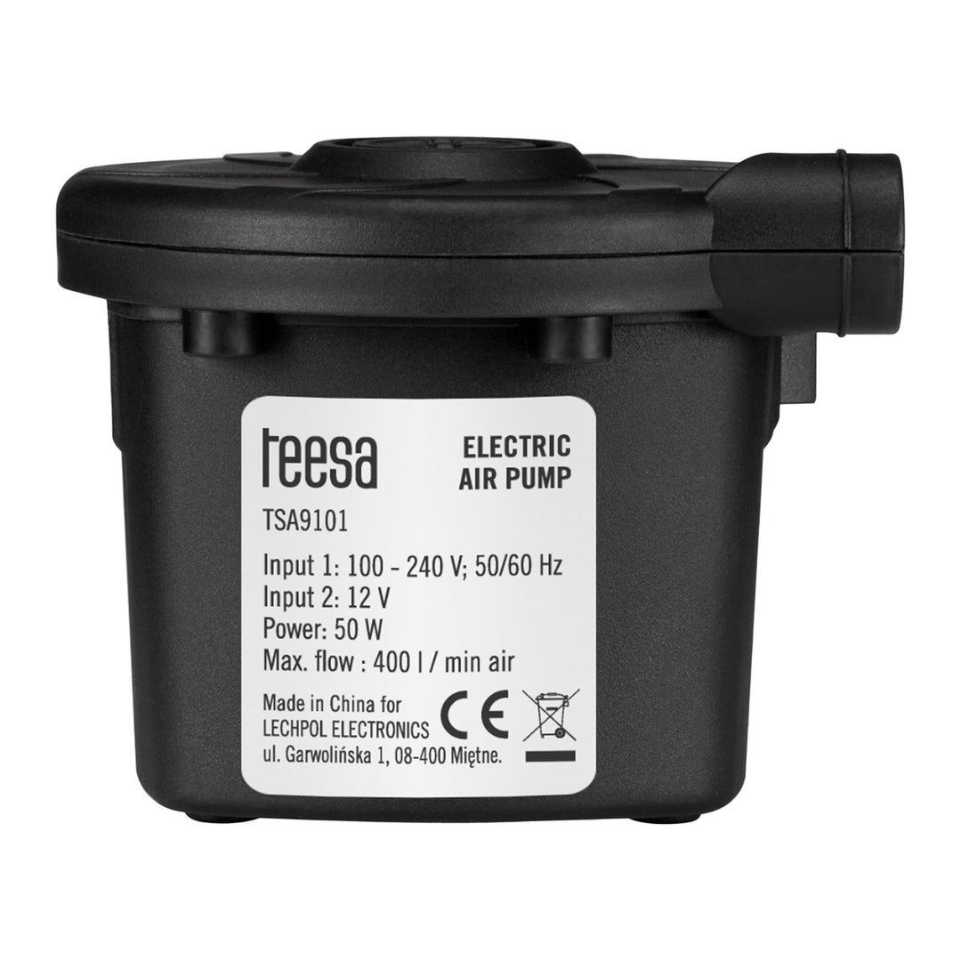 Elektrisk pumpe til madrasser og svømmebassiner, 12 V, 230 V, Teesa