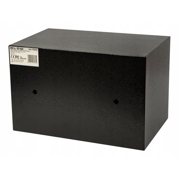 Blow-pengeskab med elektronisk lås, mål 31x20x20 cm, låses med nøgle og kode, 44-702