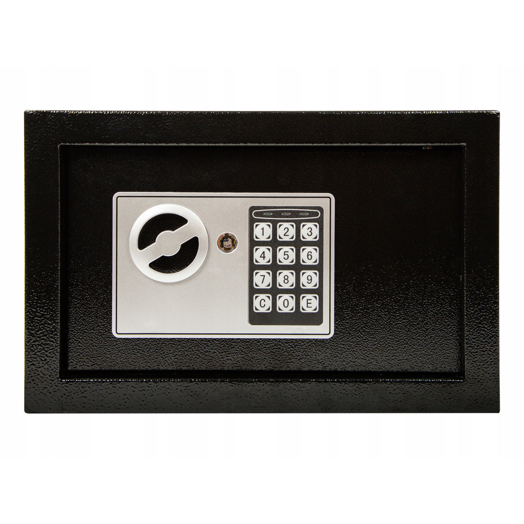 Blow-pengeskab med elektronisk lås, mål 31x20x20 cm, låses med nøgle og kode, 44-702