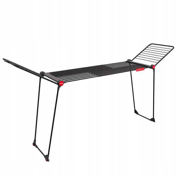 Vileda Infinity Flex Ultimate tørrestativ, sort, op til 30 m tørreflade, udtrækkeligt, forhøjet stel, tøjkroge, indbyggede hjul, 179620