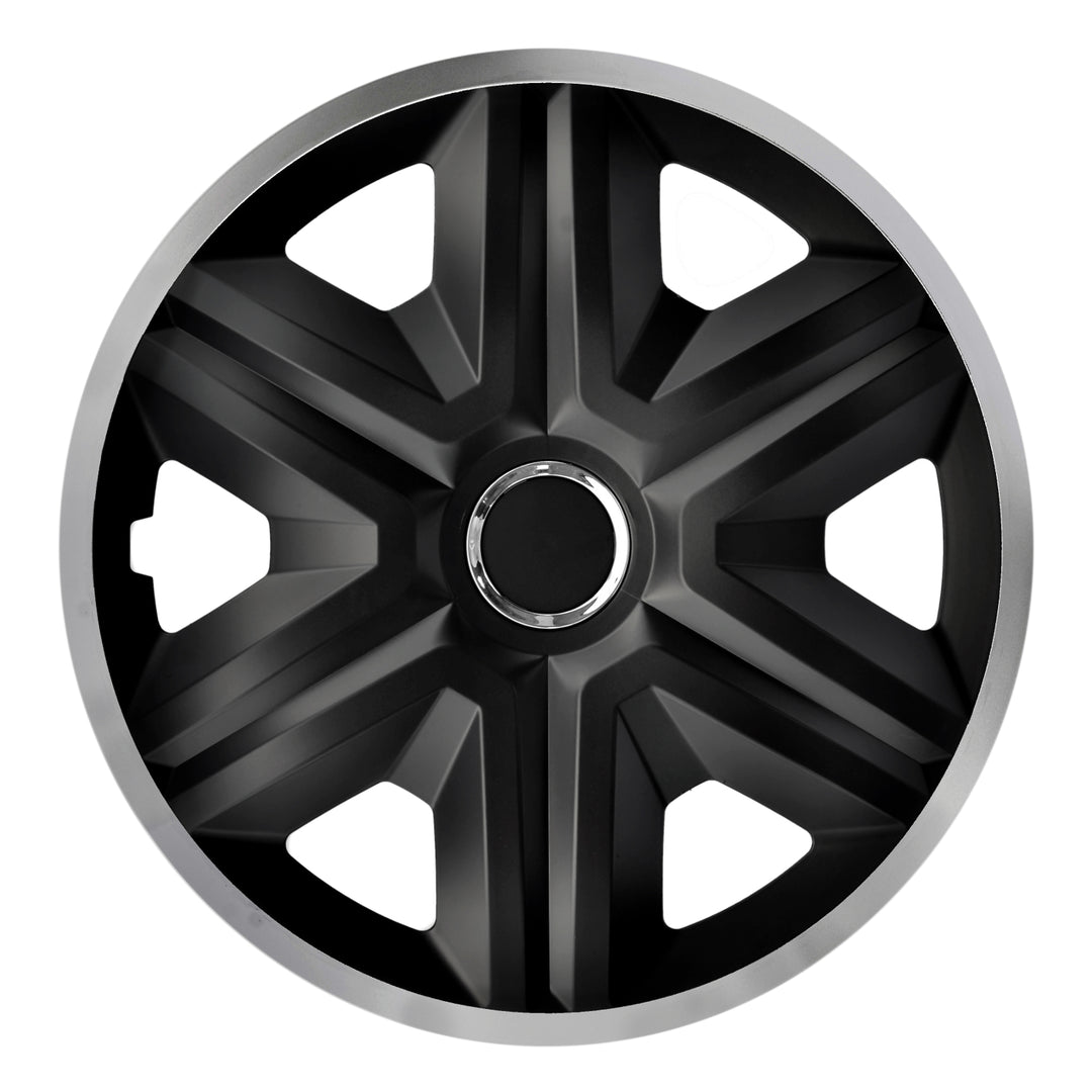 Universel bilhjulkapsler 14'' NRM Fast Lux sølv/sort, 1 stk.