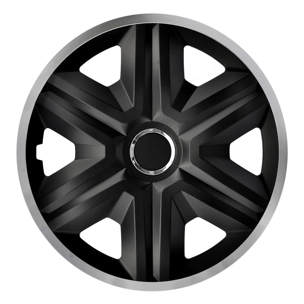 Universel bilhjulkapsler 14'' NRM Fast Lux sølv/sort, 1 stk.