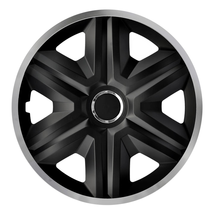 Universel bilhjulkapsler 14'' NRM Fast Lux sølv/sort, 1 stk.