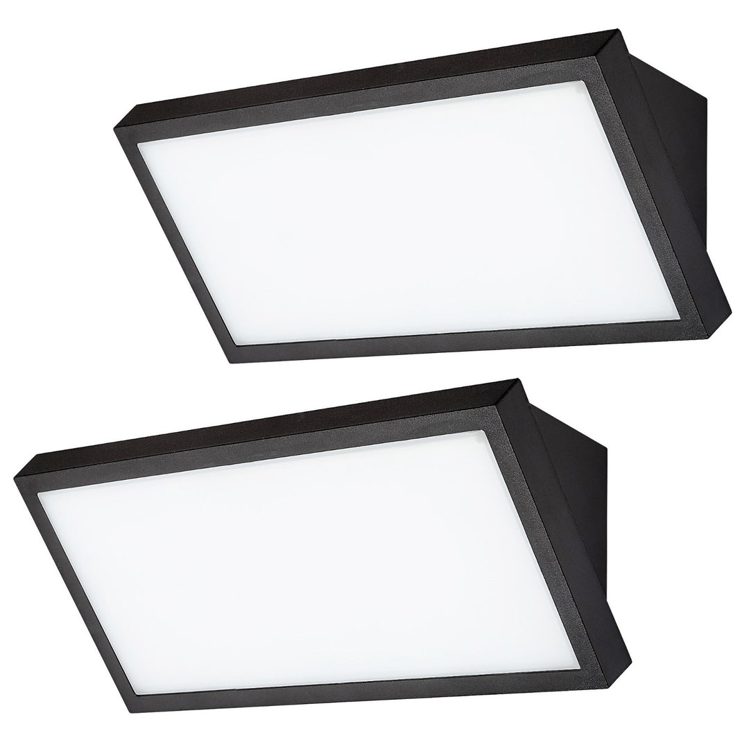 Rabalux Rapla2 LED-lampe 18 W, sort, IP65, energiklasse F, lysfarvejustering 2700, 4000, 6500 K, 77150, 2 stk.