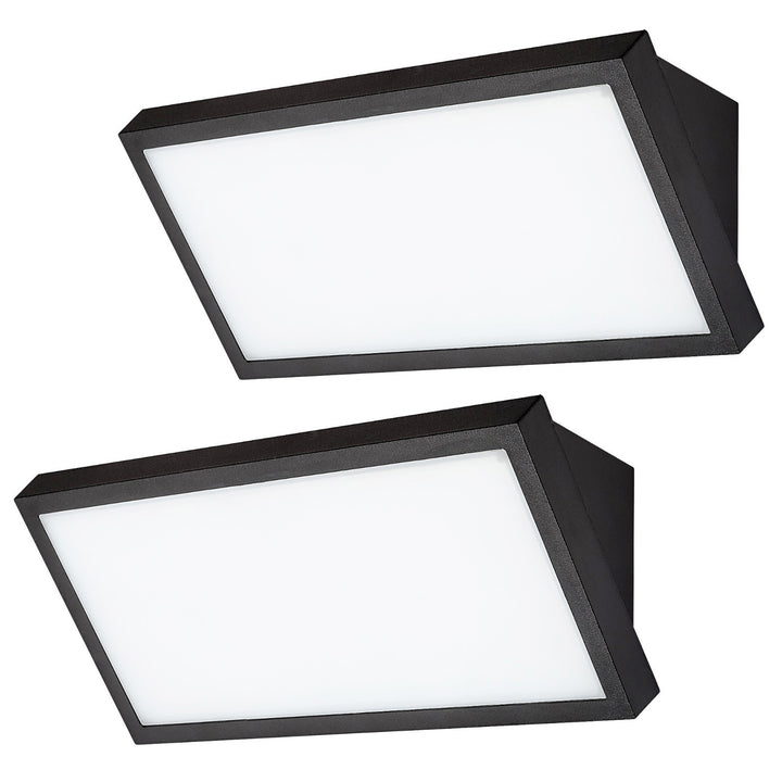 Rabalux Rapla2 LED-lampe 18 W, sort, IP65, energiklasse F, lysfarvejustering 2700, 4000, 6500 K, 77150, 2 stk.